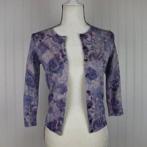 Ann Taylor Floral Button Up Cardigan